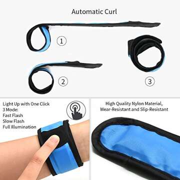 Esonstyle LED Light Up Slap Bracelets for Night Safety