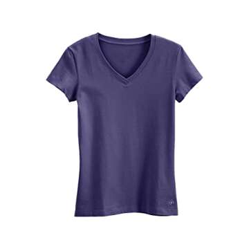 Fair Indigo Organic Pima Cotton V-Neck Tee for Women