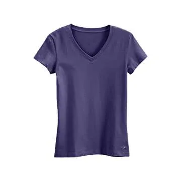 Fair Indigo Organic Pima Cotton V-Neck Tee for Women