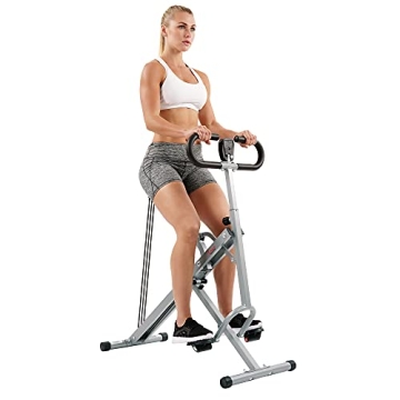Sunny Health & Fitness Smart Upright Row-N-Ride Exerciser, Glute Trainer with Adjustable Resistance
