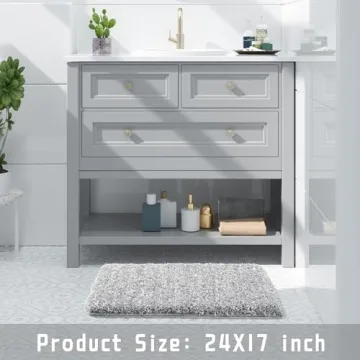 Yimobra Plush Non-Slip Bathroom Rug Soft & Absorbent 24x17