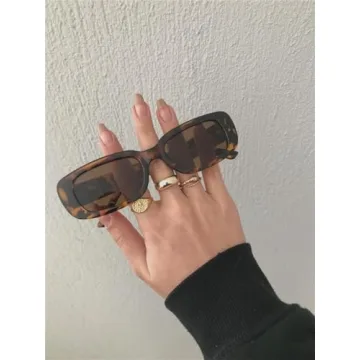 ADE WU Rectangle Sunglasses - Retro Style, Unisex, UV400