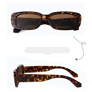 ADE WU Rectangle Sunglasses - Retro Style, Unisex, UV400