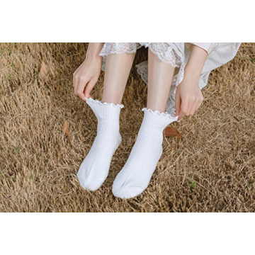 Chic SRYL Women Ankle Socks Ruffle Design for Comfort