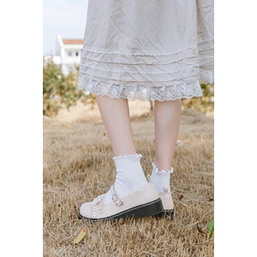 Chic SRYL Women Ankle Socks Ruffle Design for Comfort