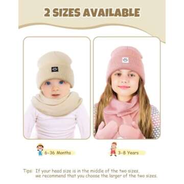 Baby Beanie Mittens Scarf Set,Toddler Kids Winter Hat and Thermal Gloves Neck Warmer Set for Girls Boys Camel
