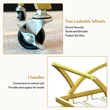 Stylish SMARTISBEAUTY Gold Bar Cart for Elegant Entertaining