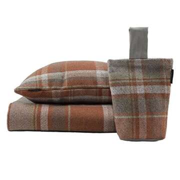 McAlister Textiles Heritage Tartan Throw Cushion Covers 17 x 17 Inches. Highlands Scatter Pillows for Sofas & Bedroom Terracotta Orange