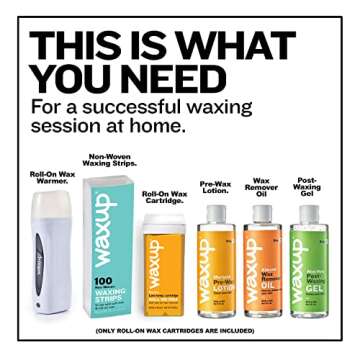 waxup Honey Roll On Wax, Hair Removal Wax Cartridge, Depilatory Wax Roller Refill for legs and arms 3.88 Ounce (4 Pack)