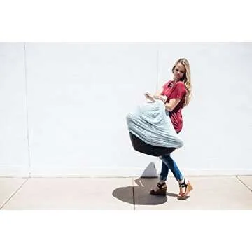 Copper Pearl Multi-Use Cover: Car Seat Covers, Nursing Cover, and Stroller Cover for Sun - Stretchy Fabric, All-Season Use, Stylish Designs, Easy Access for Moms - Finn
