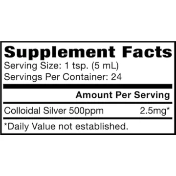 Natural Silver Wings Colloidal Silver 500ppm for Immune Health