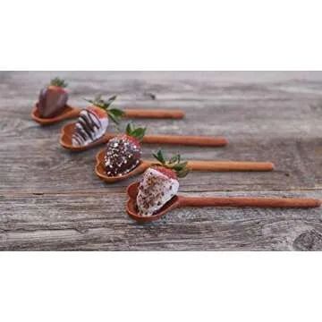 XJET Set of 4 Heart Shaped Wooden Spoons - Eco-Friendly Wooden Love Spoons