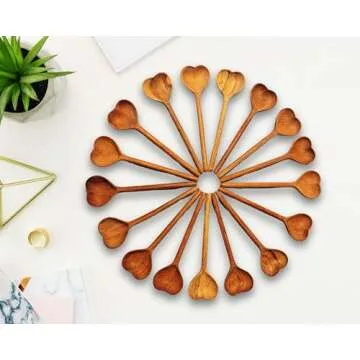 Eco-Friendly Heart Shaped Wooden Spoons Set for Gifts