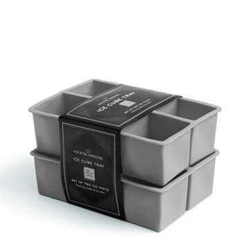 Cocktail Kingdom Square Ice Cube Tray - 2 Pack Gray