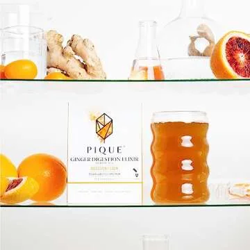 Pique Organic Ginger Digestion Elixir - Caffeine-Free Herbal Tea, Support Healthy Digestion and Metabolism - 28 Single Serve Sticks (Pack of 2)