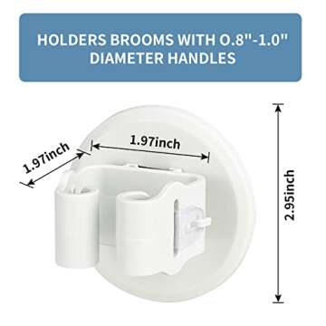 CCTIVED Broom Holder Wall Mount - Easy Installation & Durable