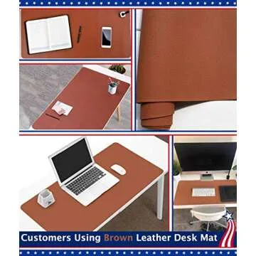 17x36 Inch Elegant PU Leather Desk Pad for All Ages