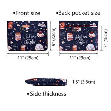 Just One More Chapter Book Sleeve - Stylish Book Protector with Pocket