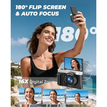 Compact 4K Digital Camera with 64MP & AutoFocus for Travel