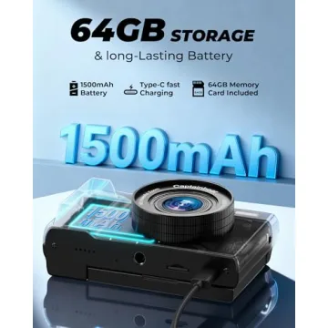 Compact 4K Digital Camera with 64MP & AutoFocus for Travel