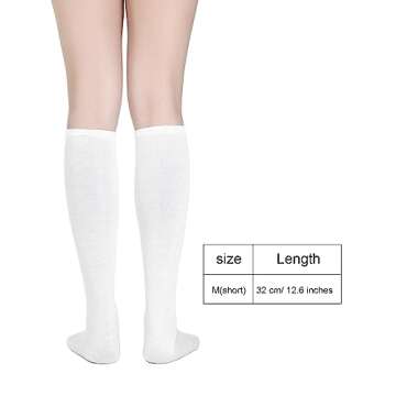 SATINIOR Women Knee Boot Sock High Sock Halloween Sock Cosplay Stocking (White, Medium)