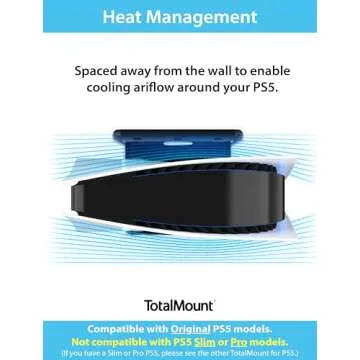 TotalMount Original Mount for Original PS5 Models (Not Compatible with PS5 Slim or Pro)