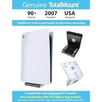 TotalMount Original Mount for Original PS5 Models (Not Compatible with PS5 Slim or Pro)