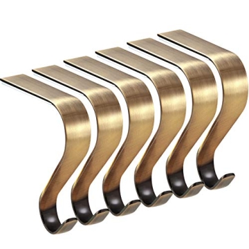 6 Pcs Christmas Stocking Holders for Mantel Stocking Hooks Non-Slip Stocking Hangers Set Fireplace S...