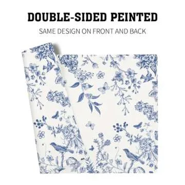 Blue White Floral Placemats Set of 4 Spring Summer Hydrangea Flowers Branches Washable Non-Slip Heat Resistant Place Mats 12x18 Inch Chinoiserie Linen Table Mats for Home Kitchen Dining Party Decor