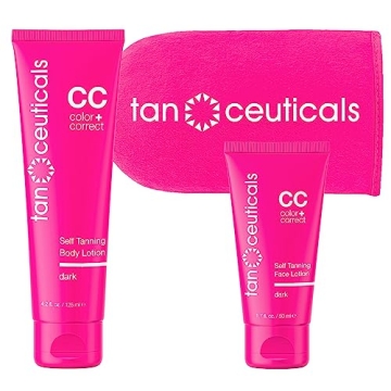 Tanceuticals Body + Face Self Tanning Lotion Kit, Dark Shade