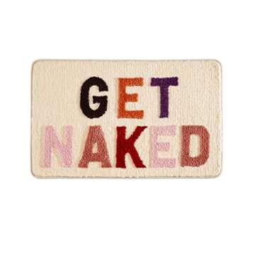 QJHOMO Get Naked Bath Mat Cute Bathroom Rugs Funny Non Slip Bathtub Decor Mats Super Absorbent Floor...