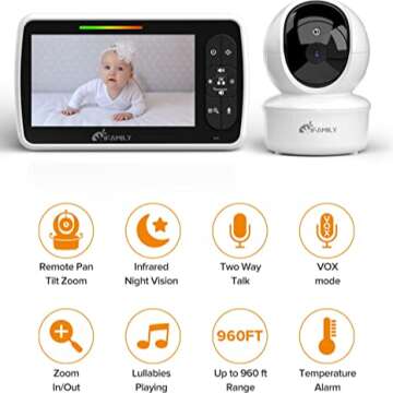 HD Baby Monitor with Temp Alerts & Night Vision