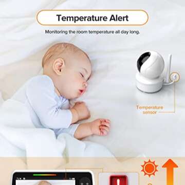 HD Baby Monitor with Temp Alerts & Night Vision