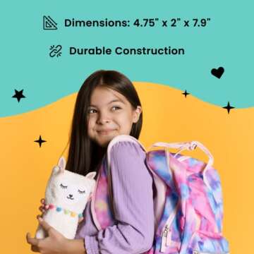 Yoobi Llama Standing Pencil Case, Cute Storage Pouch, Large Capacity for Pencils, Pens or Makeup Brush, Doubles as Cosmetic Bag or Paint Brush Organizer, Office or School Supplies for Kids or Adults