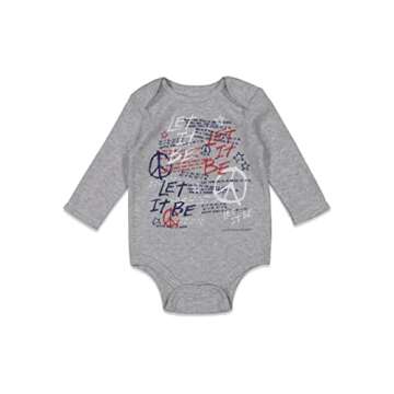 Beatles Baby Boys Bodysuit 5 Pack with Cute Lyrics