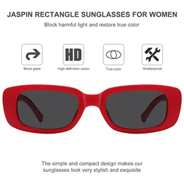 Trendy JASPIN Rectangle Sunglasses for Retro Style UV400 Protection