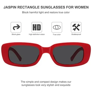 Trendy JASPIN Rectangle Sunglasses for Retro Style UV400 Protection