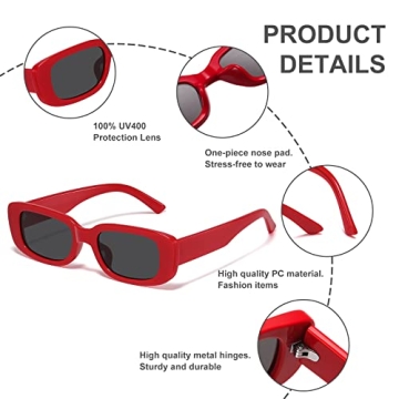 Trendy JASPIN Rectangle Sunglasses for Retro Style UV400 Protection