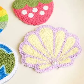 Punch Needle Coasters Craft Kit for Beginners and Adults