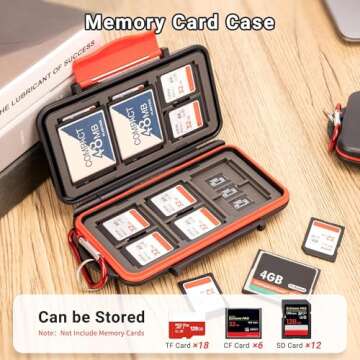 Kiorafoto 36 Slots : 18 TF + 12 SD + 6 CF Memory Card Holder Case Storage Protector Wallet for TF MS...