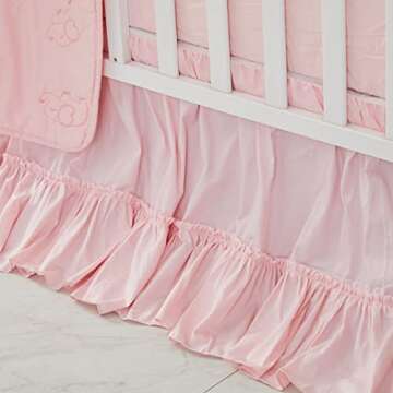 Brandream Blush Pink Crib Bed Skirt for Boho Nursery Decor