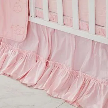 Brandream Blush Pink Crib Bed Skirt for Boho Nursery Decor