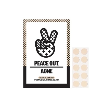 PEACE OUT Skincare Acne Dots, Hydrocolloid Pimple Patches Help Clear Blemishes Overnight, Award Winn...