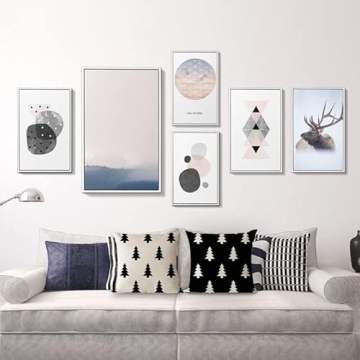 ZYCH Black and White Geometric Christmas Pillow Cover 18x18