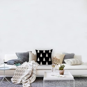 ZYCH Black and White Geometric Christmas Pillow Cover 18x18