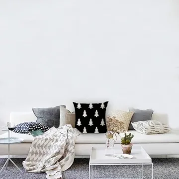 ZYCH Black and White Geometric Christmas Pillow Cover 18x18