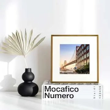 Frametory, 12x12 Aluminum Picture Frame - 12 x 12 Bronze Frame with Removable Mat for 8 x 8 Photo - ...