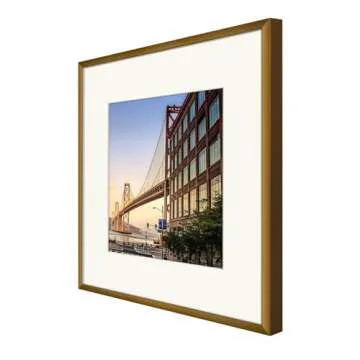 Frametory, 12x12 Aluminum Picture Frame - 12 x 12 Bronze Frame with Removable Mat for 8 x 8 Photo - 12 by 12 Durable Metal Frame with Real Glass - Sawtooth Hanger for Easy Wall Display - 1 Pack