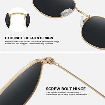 Fozono Retro Square Polarized Sunglasses UV400 Protection