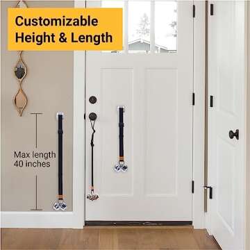 SVD.PET Puppy Bell Doorbell, Dog Bell for Potty Training, Attach to doorknob or Anywhere Near The Door, Length and Height Adjustable (Pink)